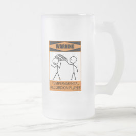 Taza De Cristal Esmerilado Reproductor de acordeón de temperatura de adverten