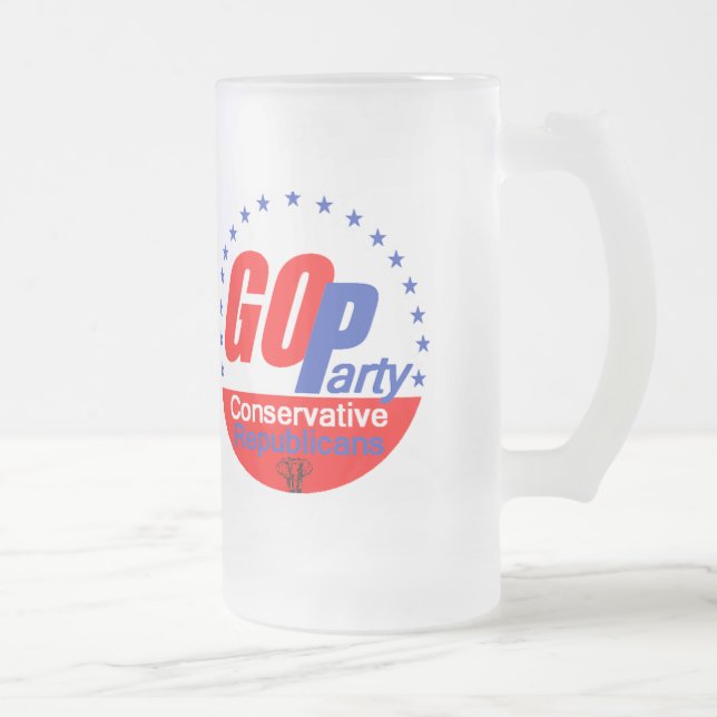 TAZA DE CRISTAL ESMERILADO REPUBLICANO 2016 DEL GOP (Derecha)