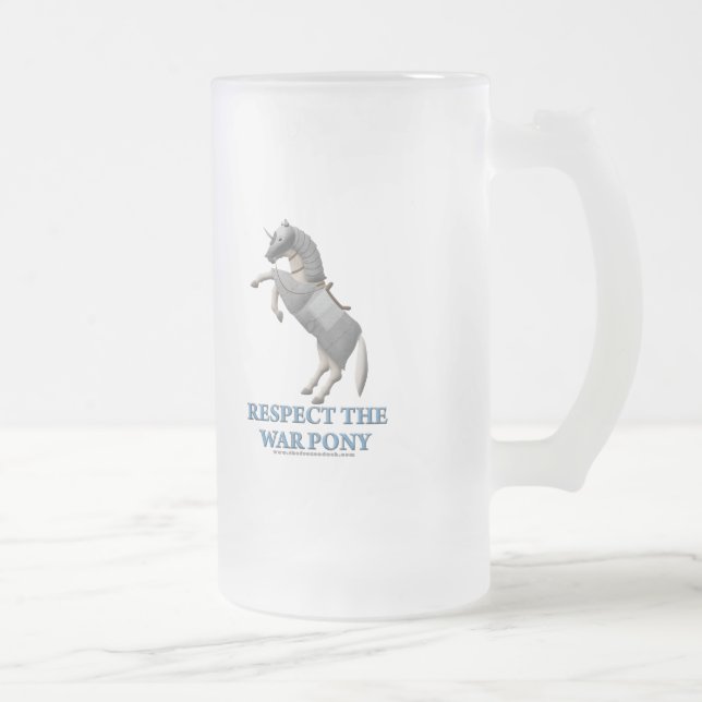 Taza De Cristal Esmerilado Respete el potro de la guerra (Derecha)