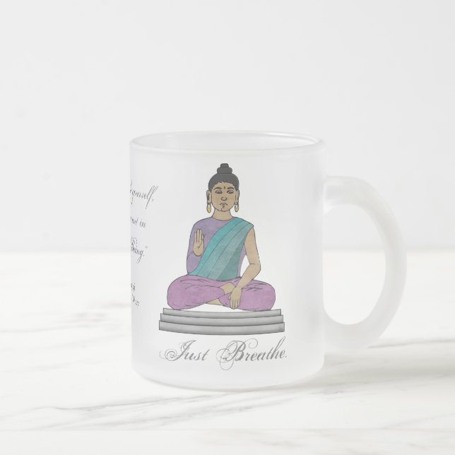Taza De Cristal Esmerilado Respirar (Mug de vidrio escarchado personalizado) (Derecha)