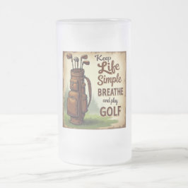 Taza De Cristal Esmerilado Respirar Y Jugar Golf