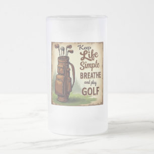 Taza De Cristal Esmerilado Respirar Y Jugar Golf