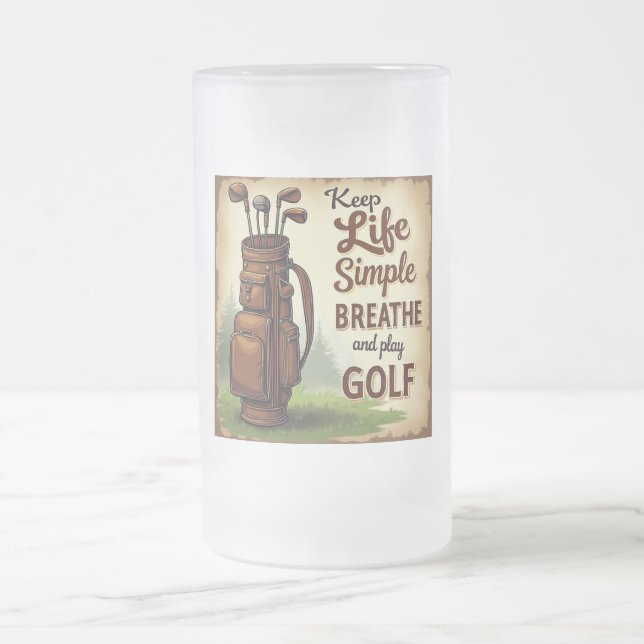 Taza De Cristal Esmerilado Respirar Y Jugar Golf (Centro)