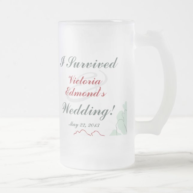 Taza De Cristal Esmerilado Resumen Boda floral (Derecha)