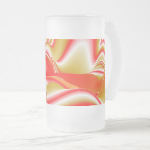 Taza De Cristal Esmerilado Resumen de amor y oro en 3D Rainbowart