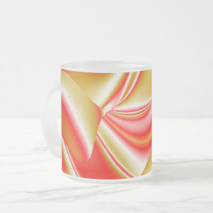 Taza De Cristal Esmerilado Resumen de amor y oro en 3D Rainbowart
