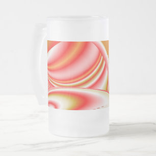 Taza De Cristal Esmerilado Resumen de amor y oro en 3D Rainbowart