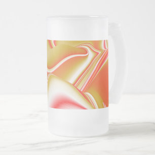 Taza De Cristal Esmerilado Resumen de amor y oro en 3D Rainbowart