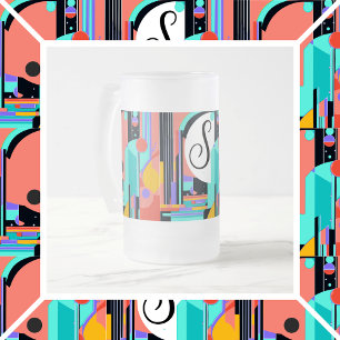 Taza De Cristal Esmerilado Resumen de Art Deco