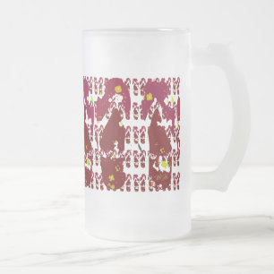 Taza De Cristal Esmerilado Resumen de los Flip Flops Rojos
