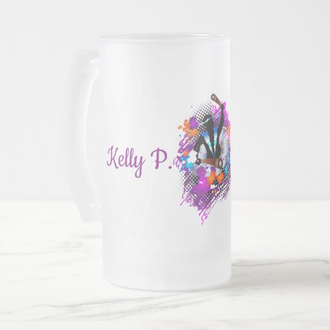 Taza De Cristal Esmerilado Resumen de Panman del Carnaval vibrante (Anverso izquierdo)