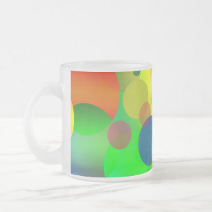 Taza De Cristal Esmerilado Resumen Diseño de círculos multicolores -23089