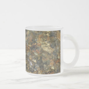 Taza De Cristal Esmerilado Resumen natural de guijarros rojos marrones y gris