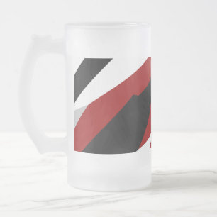 Taza De Cristal Esmerilado Resumen rojo en blanco y negro