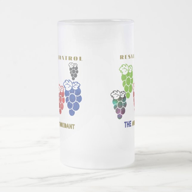 Taza De Cristal Esmerilado resveratrol antioxidante (Centro)