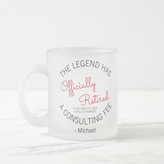 Taza De Cristal Esmerilado Retirada Oficial Para Hombres Personalizado De Jub (Izquierda)