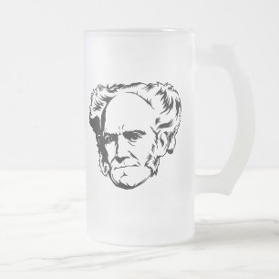 Taza De Cristal Esmerilado Retrato de Arthur Schopenhauer