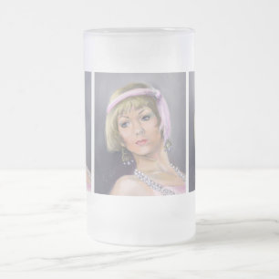 Taza De Cristal Esmerilado Retrato de Flapper Springtime Frost Beer Mug
