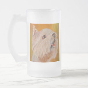 Taza De Cristal Esmerilado Retrato de West Highland White Terrier