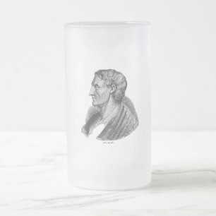 Taza De Cristal Esmerilado Retrato del antiguo filósofo griego Aristóteles