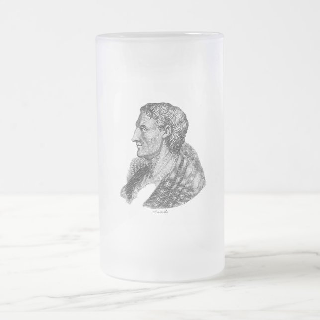 Taza De Cristal Esmerilado Retrato del antiguo filósofo griego Aristóteles (Centro)