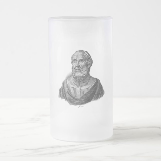 Taza De Cristal Esmerilado Retrato del filósofo griego antiguo Platón (Centro)