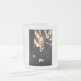 Taza De Cristal Esmerilado Retrato del presidente estadounidense Gerald Rudol