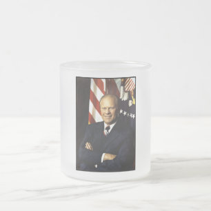 Taza De Cristal Esmerilado Retrato del presidente estadounidense Gerald Rudol