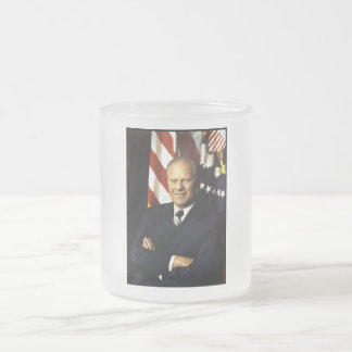 Taza De Cristal Esmerilado Retrato del presidente estadounidense Gerald Rudol