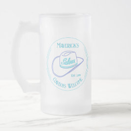 Taza De Cristal Esmerilado Retro Cowgirl Saloon Drinkware