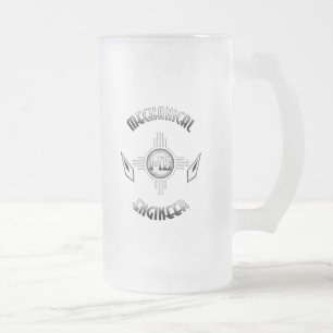 Taza De Cristal Esmerilado Retro de ingeniero mecánico