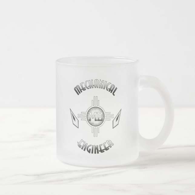 Taza De Cristal Esmerilado Retro de ingeniero mecánico (Derecha)