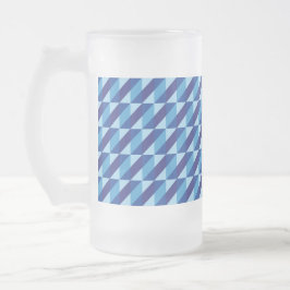 Taza De Cristal Esmerilado Retro Genial Azul Geométrico Triángulo Abstracto