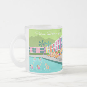 Taza De Cristal Esmerilado Retro Palm Springs Hotel Mug