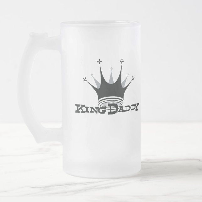 Taza De Cristal Esmerilado Rey Daddy Beer Stein (Izquierda)