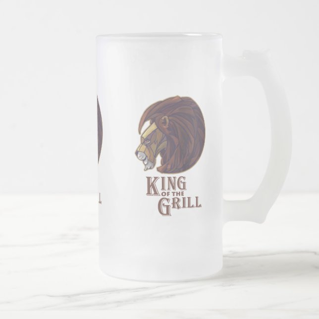 Taza De Cristal Esmerilado Rey del Grill (Derecha)