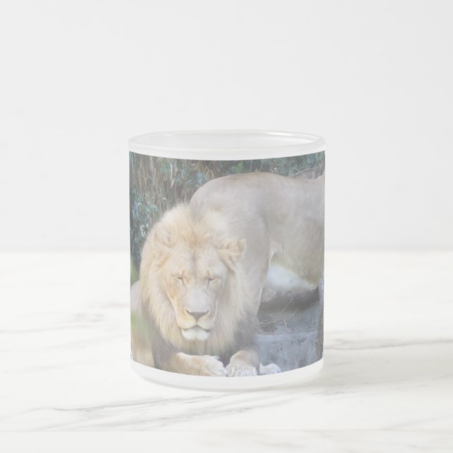 Taza De Cristal Esmerilado Rey del "León" de la Selva (Centro)