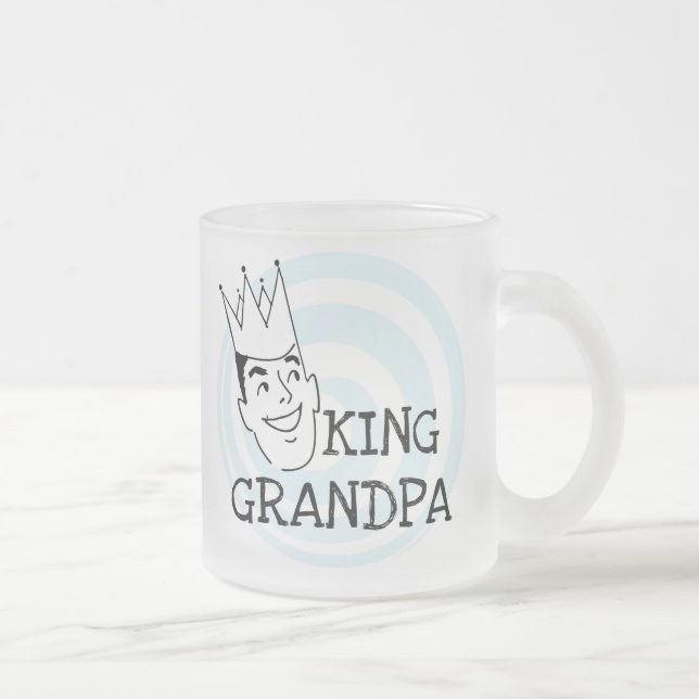 Taza De Cristal Esmerilado Rey Grandpa T-shirts y regalos (Derecha)