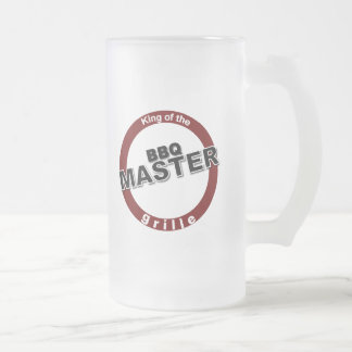 Taza De Cristal Esmerilado Rey maestro de parrilladas de la parrilla