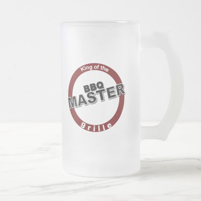 Taza De Cristal Esmerilado Rey maestro de parrilladas de la parrilla (Derecha)