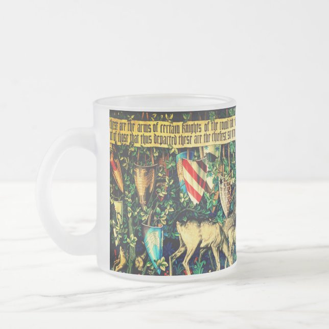 Taza De Cristal Esmerilado Rey Medieval Arthur William Morris (Izquierda)
