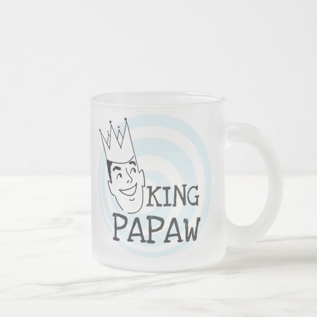 Taza De Cristal Esmerilado Rey Papaw T-shirts y regalos (Derecha)