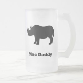 Taza De Cristal Esmerilado Rhino Mac Daddy negro