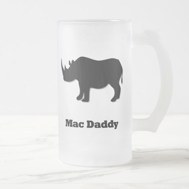 Taza De Cristal Esmerilado Rhino Mac Daddy negro