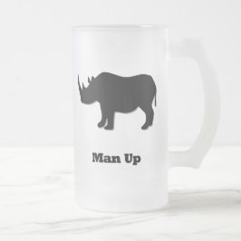 Taza De Cristal Esmerilado Rhino Man Up Black