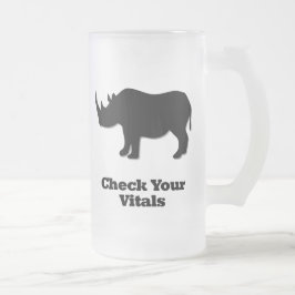 Taza De Cristal Esmerilado Rhino revisa sus vitales