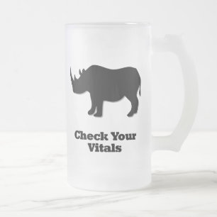 Taza De Cristal Esmerilado Rhino revisa sus vitales