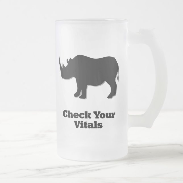 Taza De Cristal Esmerilado Rhino revisa sus vitales (Derecha)
