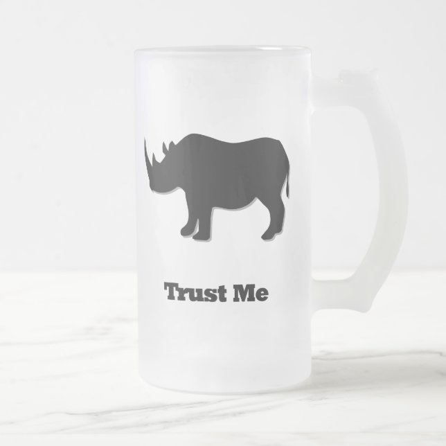Taza De Cristal Esmerilado Rhino Trust Me Black (Derecha)