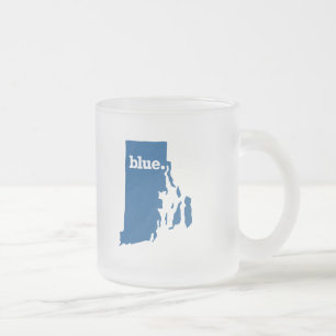 TAZA DE CRISTAL ESMERILADO RHODE ISLAND ESTADO AZUL